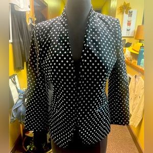 Woman’s The Limited Black and White Polka Dot Blazer Size-M EUC!